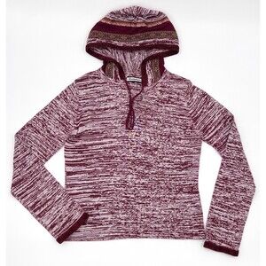 Evolution not Revolution Sweater Women Teen Medium Maroon Hoodie Embroidery